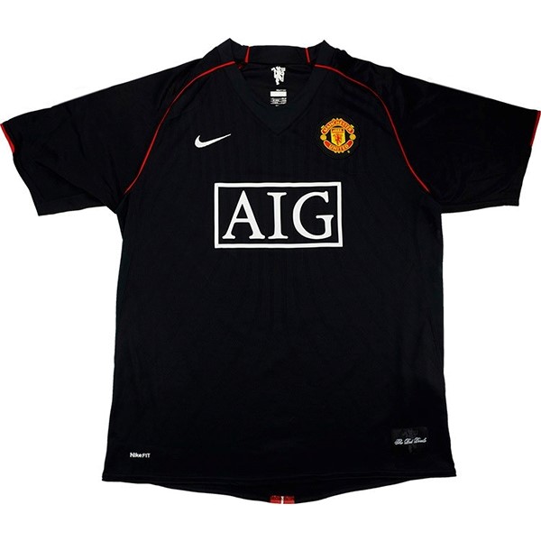 Tailandia Camiseta Manchester United Tercera equipo Retro 2007 2008 Negro